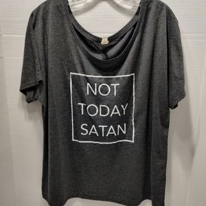 NOT TODAY SATAN off the shoulder Tee Large